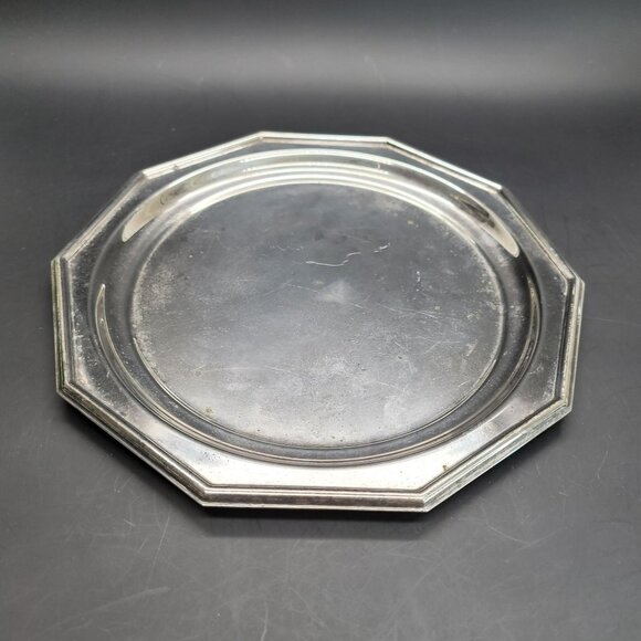 Reed and Barton Tray Set Century Collection Silver Decagon Round Center CR3 - Picture 2 of 13
